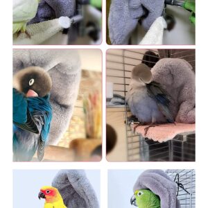 LOPERDEVE Bird Buddy Corner Fleece Bird Blanket Cozy Bird Bed Warmer Parrot House for Cage Hanging Hammock Toy for Greys Amazons Parakeet Cockatiel Conure Lovebirds Finch Canaries(M)