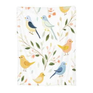 WSYKC Cute Bird Pattern Printed Blanket for All Season Printed Flannel Throw Blanket for Couch Bed,Chair,Sofa,Room,Home Decor 80"X60" Blanket A842