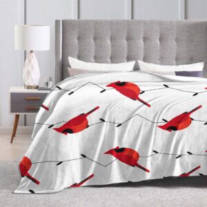 Throw Blanket 40x50 Inch,Bird Winter Graphic Flannel Soft Cozy Fluffy Throw Blankets and Warm Throws for Adults in Couch Sofa Bed 50x40 Inch