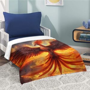 Delerain Burning Bird Flannel Fleece Throw Blanket 50"x60" Living Room/Bedroom/Sofa Couch Warm Soft Bed Blanket for Kids Teens Boys Girls All Season