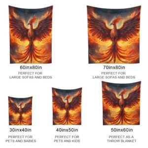 Delerain Burning Bird Flannel Fleece Throw Blanket 50"x60" Living Room/Bedroom/Sofa Couch Warm Soft Bed Blanket for Kids Teens Boys Girls All Season