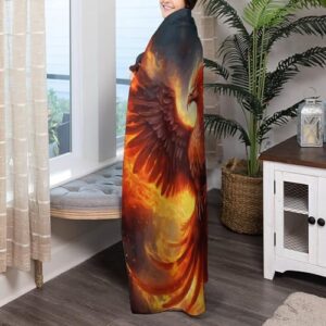 Delerain Burning Bird Flannel Fleece Throw Blanket 50"x60" Living Room/Bedroom/Sofa Couch Warm Soft Bed Blanket for Kids Teens Boys Girls All Season