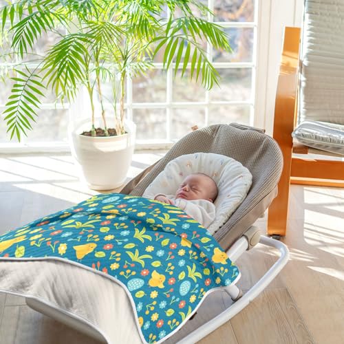 Flradish Baby Blanket Bird Flower Grass Soft Breathable Baby Crib Throw Blanket Portable Newborns Warm Receiving Blankets for Baby Girls & Boys 30 x 40 Inch