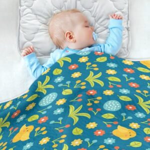 Flradish Baby Blanket Bird Flower Grass Soft Breathable Baby Crib Throw Blanket Portable Newborns Warm Receiving Blankets for Baby Girls & Boys 30 x 40 Inch