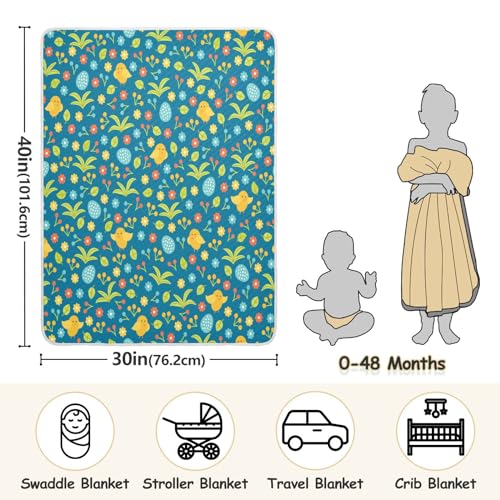 Flradish Baby Blanket Bird Flower Grass Soft Breathable Baby Crib Throw Blanket Portable Newborns Warm Receiving Blankets for Baby Girls & Boys 30 x 40 Inch