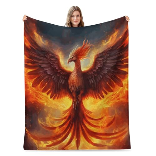 Delerain Burning Bird Soft Throw Blanket 40"x50" Lightweight Flannel Fleece Blanket for Couch Bed Sofa Travelling Camping for Kids Children