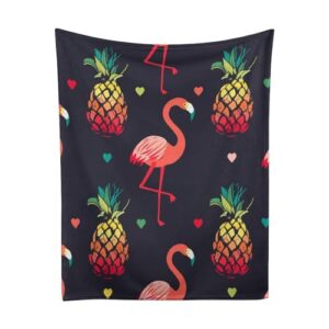 AuHomea Flamingo Birds Flannel Blanket for Home Travel Bed Large Warm Cozy Weighted Blanket for Women Adults,70"X80"