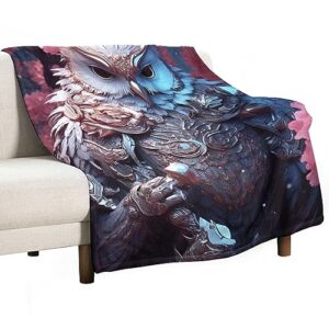 joint gou wild animal blanket, fleece flannel cozy throw blankets, breathable lightweight warm bed blanket fantasy bird blanket for couch bed sofa all season 70"x80"