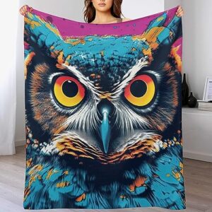 Joint Gou Psychedelic Blanket, Fleece Flannel Cozy Throw Blankets, Breathable Lightweight Warm Bed Blanket Fantasy Bird Blanket for Couch Bed Sofa All Season 50"x60"