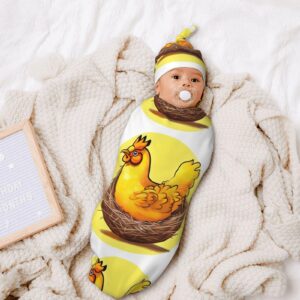 UPIKIT Bird's Nest Golden Chicken Newborn Cotton Swaddle Set, Anti-Scare Jumping, for Christmas Halloween New Parent Welcome Gift