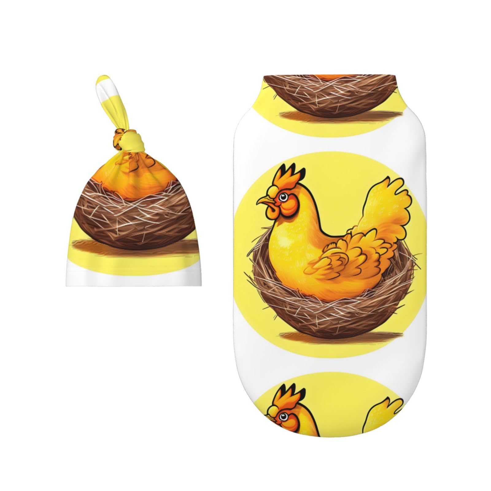 UPIKIT Bird's Nest Golden Chicken Newborn Cotton Swaddle Set, Anti-Scare Jumping, for Christmas Halloween New Parent Welcome Gift