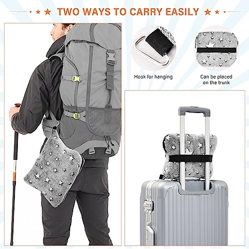 Joko Ivery Flowers Birds Premium Soft Travel Blanket Pillow Airplane Blanket with Hand Luggage Belt & Backpack Clip Travel Essentials 2 in 1 for Office Home Airplane Car