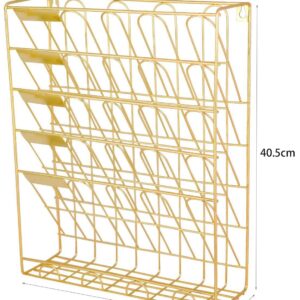 superbpag Hanging File Organizer 5 Tier Wall Mount Document Letter Tray Storage Rack for Office Home Dormitory, Gold