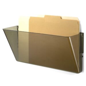officemate plastic wall-file pocket, one pocket, legal/letter size, 16.19" x 4.13" x 7", smoke
