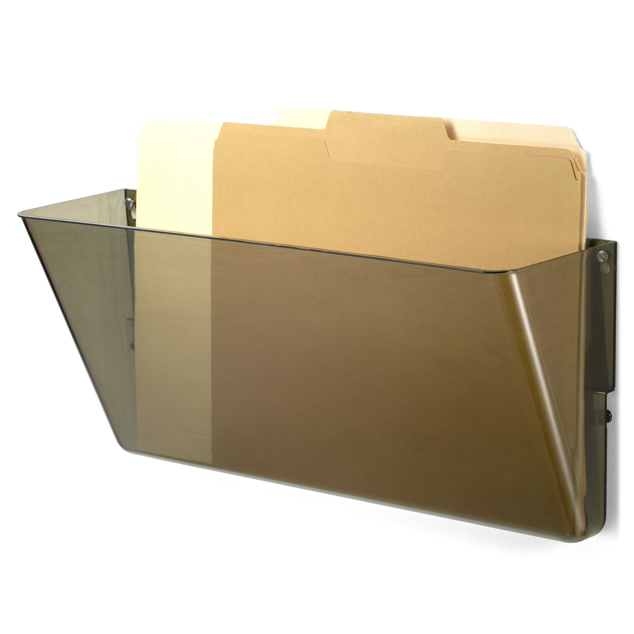 Officemate Plastic Wall-File Pocket, One Pocket, Legal/Letter Size, 16.19" x 4.13" x 7", Smoke