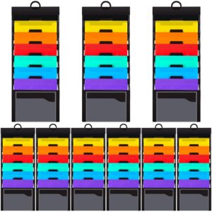 yahenda cascading wall organizer a4 size wall file organizer 6 pockets hanging file folders multicolor hanging file organizer removable paper organizer for classroom organization and storage(9 set)