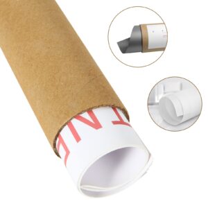 ZOFORTY 20 Pack 2 x 12 Inch (11.8) Mailing Tubes with Caps, Cardboard Poster Tubes for Shipping Posters, Art Prints (Kraft)