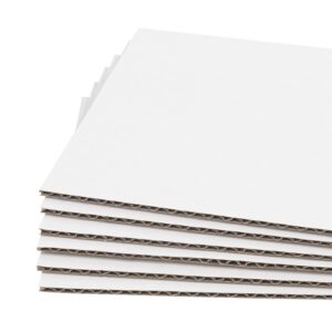 golden state art, 50 pack 9x12 one-side white corrugated cardboard sheets, flat cardboard inserts layer pads for mailing, packaging or art crafts photo backing (1/8" thick)