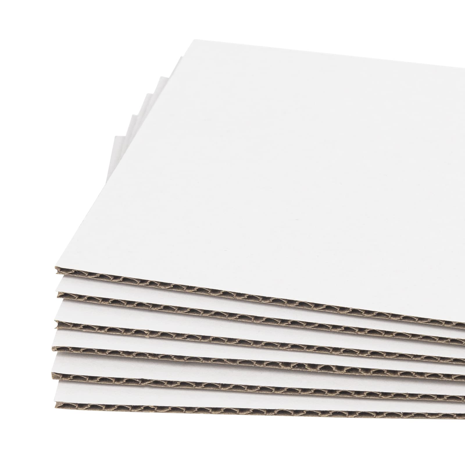 Golden State Art, 50 Pack 9x12 One-side White Corrugated Cardboard Sheets, Flat Cardboard Inserts Layer Pads for Mailing, Packaging or Art Crafts photo backing (1/8" Thick)