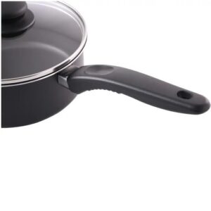 Deahun Mainstays 7 Piece Non-Stick Cookware Set Aluminium Mint, Dishwasher Safe (Black)