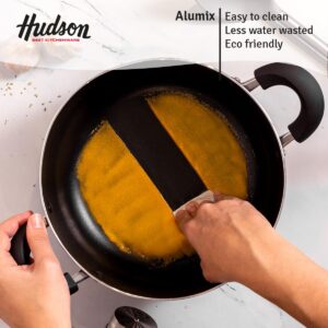 HUDSON Pots and pans Set Nonstick Black Cookware Sets, 5 pcs Set w/Frying Pan, Pot & Saucepan, Dishwasher Safe