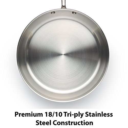 Lagostina Q940SC64 Tri-Ply Stainless Steel Multiclad Dishwasher Safe Oven Safe Metal Lid Cookware Set , 12-Piece, Silver