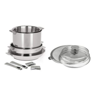 CRISTEL, 18-10 Stainless Steel 12-Piece Set, 5-Ply construction, with the exception of the stockpot (3-ply), Dishwasher oven safe, all hobs + induction, Casteline collection, MADE IN France.