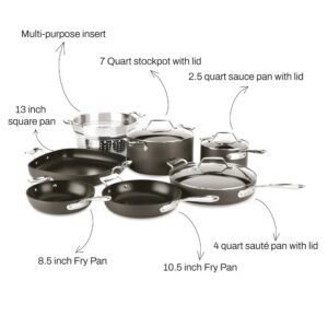 All-Clad Essentials Hard Anodized Nonstick Cookware Set 10 Piece Oven Safe 350F Pots and Pans Black