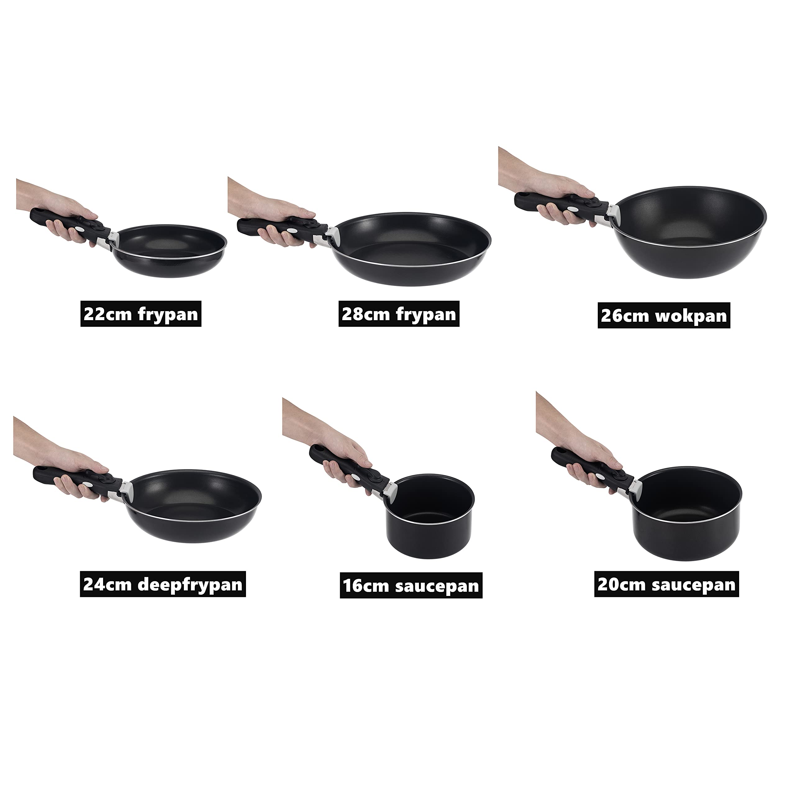 lzteck 24 Pieces Non-Stick Cookware Set,Removable Handles Stackable Pans and Pots Set with Silicone Pastry Mat, for RVs and Camping,Oven,Induction,Gas,Electric,Stovetops,Dishwasher Safe