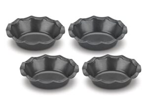 cuisinart 4 piece fluted tartlet pan set mini-metal-bakeware, steel alloy