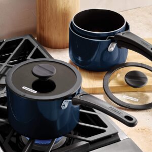 Tramontina 80156/069DS Nesting Nonstick Sauce Pan Set, 6-Piece, Naval