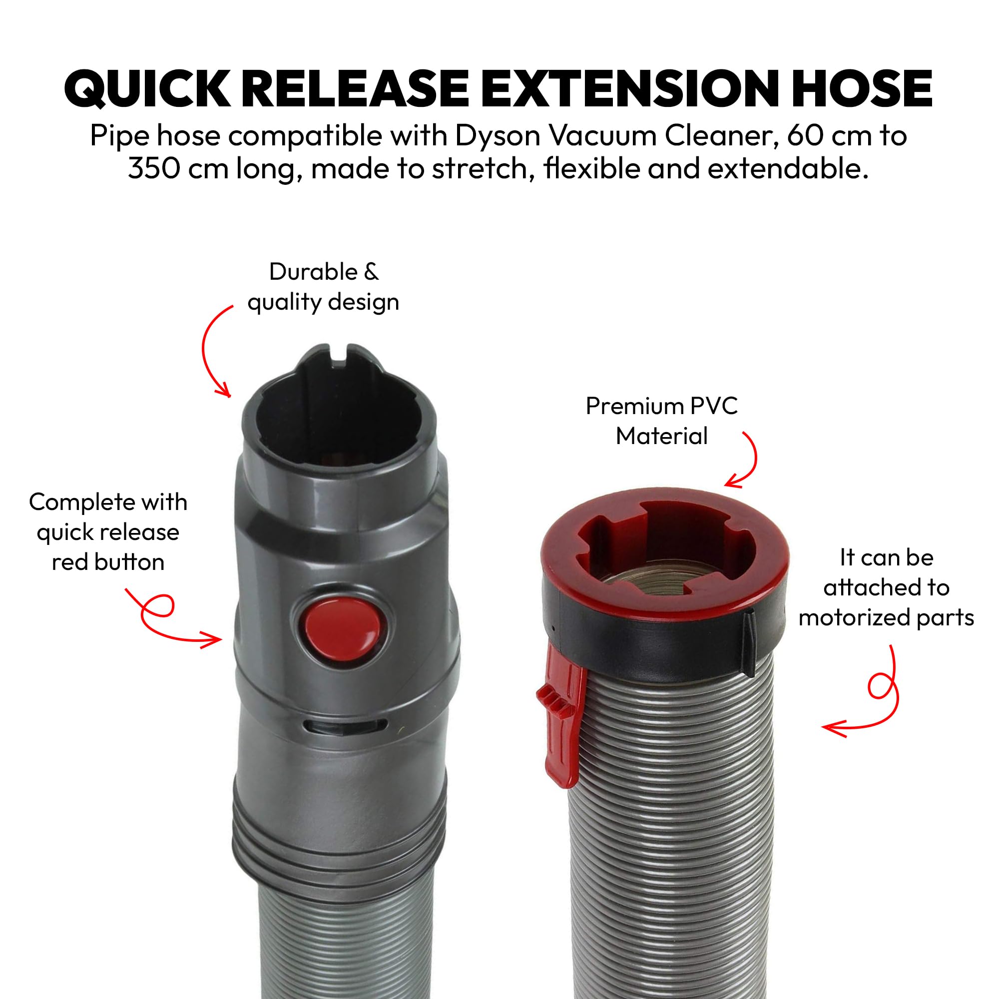 Upgraded Replacement Dyson Vacuum Hose Assembly | Designed to Fit Dyson DC40 DC41 DC65 UP13 UP14 UP20 Models Upright Vacuum Cleaner