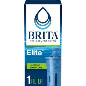 brita elite water filter replacement for pitchers and dispensers, bpa-free, reduces 99% of lead, lasts six months or 120 gallons, includes 1 pitcher replacement filter