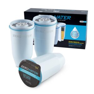 Culligan ZeroWater Official Replacement Filter - 5-Stage 0 TDS Filter Replacement - System IAPMO Certified to Reduce Lead, Chromium, and PFOA/PFOS, 3-Pack