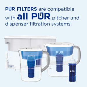 PUR PLUS 7-Cup Water Filter Pitcher with 1 Lead-Reducing PUR Plus Filter, Dishwasher Safe, Powerful Filtration, Filter Change Indicator Light, White, PPT711W