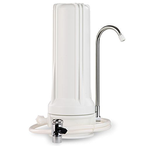 iSpring CKC1 Countertop Drinking Water Filtration System with Carbon Filter 2.5" x 10", White