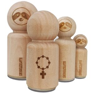 Rosary Catholic Symbol Rubber Stamp for Stamping Crafting Planners - 1/2 Inch Mini