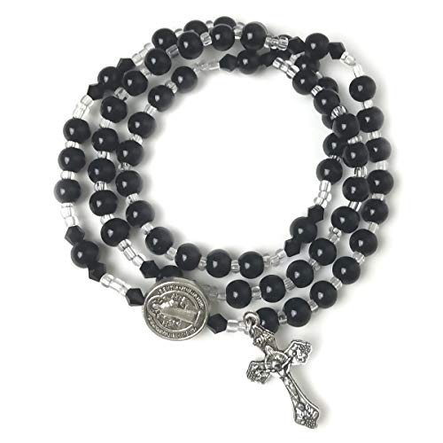 St. Benedict Full 5 Decade Twistable Rosary Bracelet - Catholic Rosary - Catholic Gifts Women - Rosary Necklace for Women - Catholic Gift