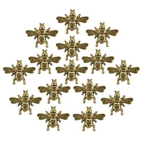 Large Spread Wing Bee Decorative Push Pins, 15 Pieces, Gold -T136AG