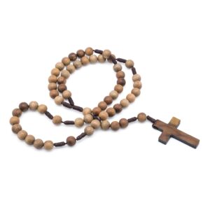 intercession solid wood rosary with cross (large)