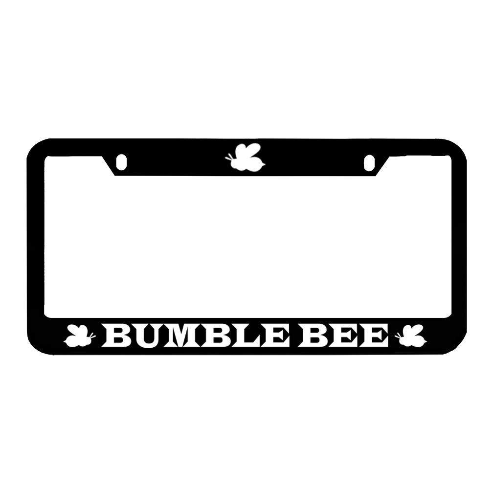 Speedy Pros Bumble Bee Zinc Metal License Plate Frame Car Auto Tag Holder - Black 2 Holes