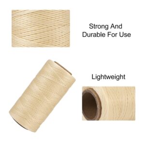 Cheriswelry 280 Yard/Roll 1mm Macrame Cord Flat Waxed Polyester Cords Stitching Bookbinding String Sewing Leather Thread String Jewelry Beading Cord Creamy White for Jewelry Making