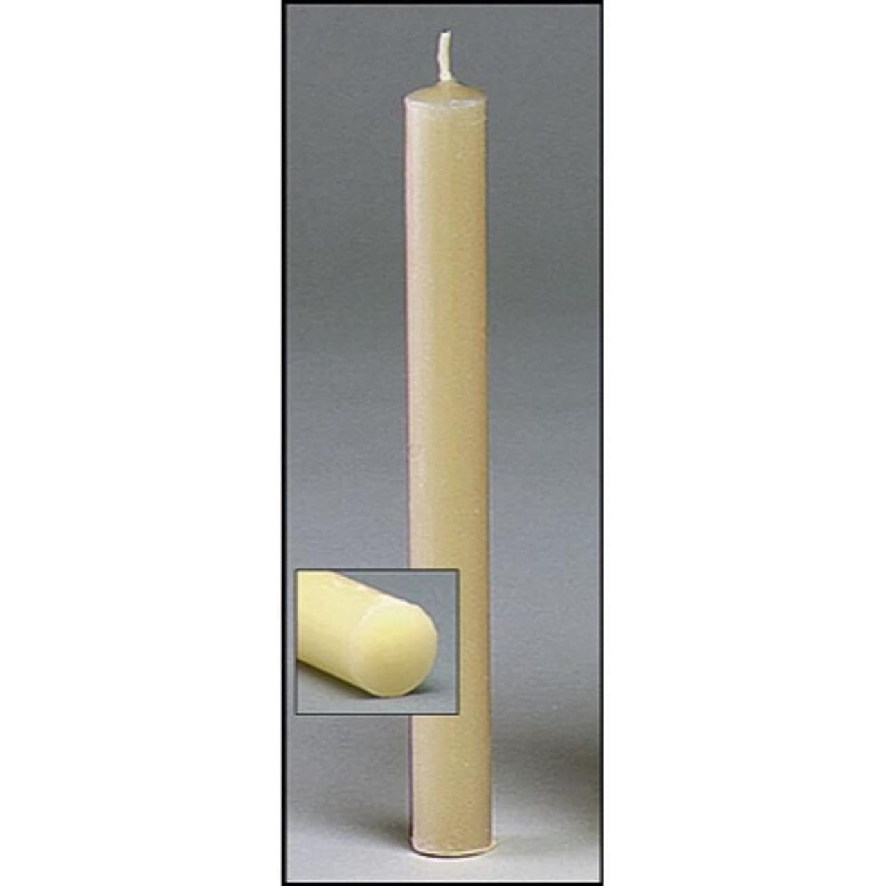 100% Beeswax Altar Candle - 7/8 x 12 H - 24/bx 780090193072 - Gifts, Crosses, Rosaries, Chains and Much More