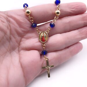 Small Rosary Bracelet Virgen de Guadalupe and Crucifix Pendant