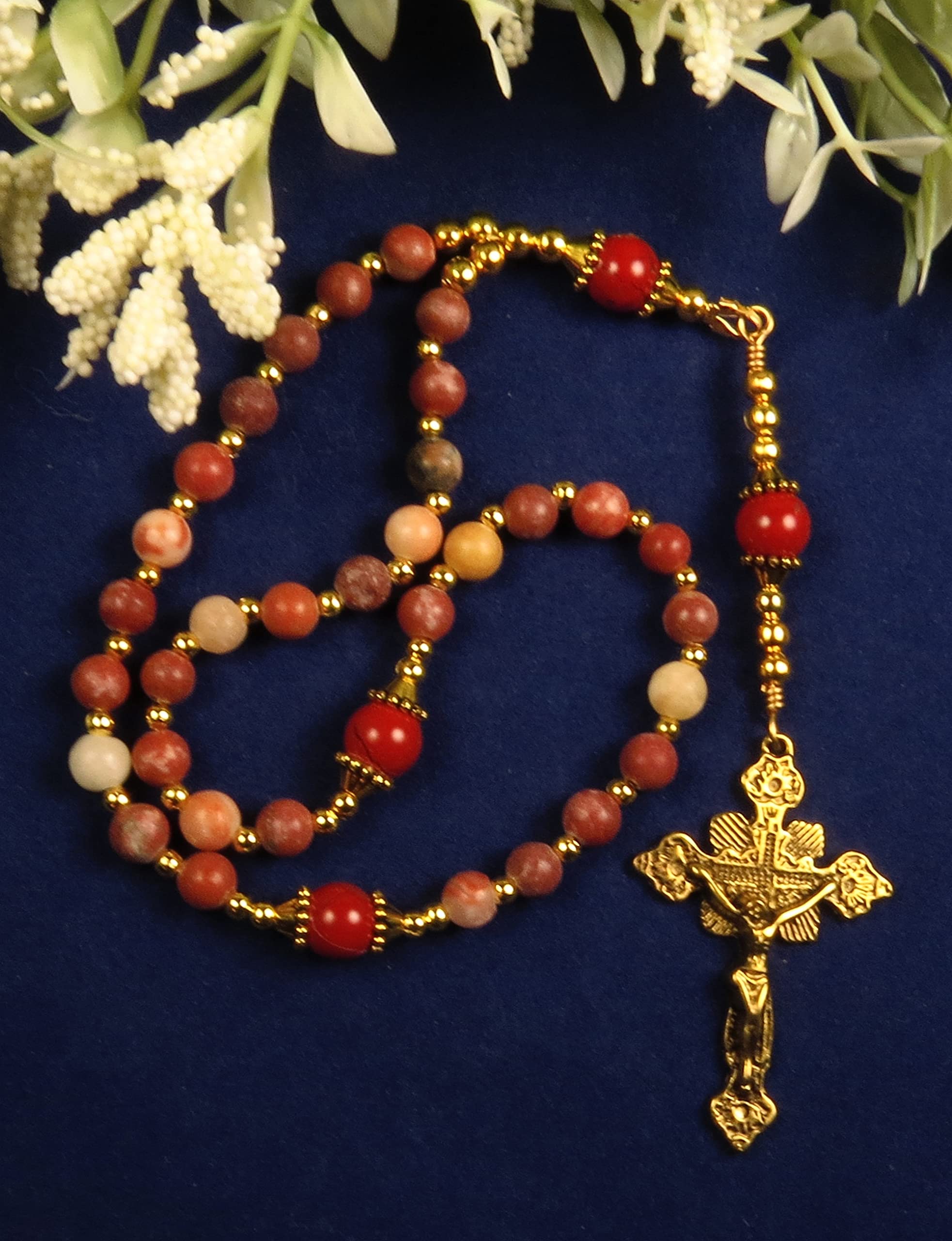 Greek Eastern Orthodox Rosary Red Italian Onyx Chotki Komboskini Handmade Prayer Beads Gift