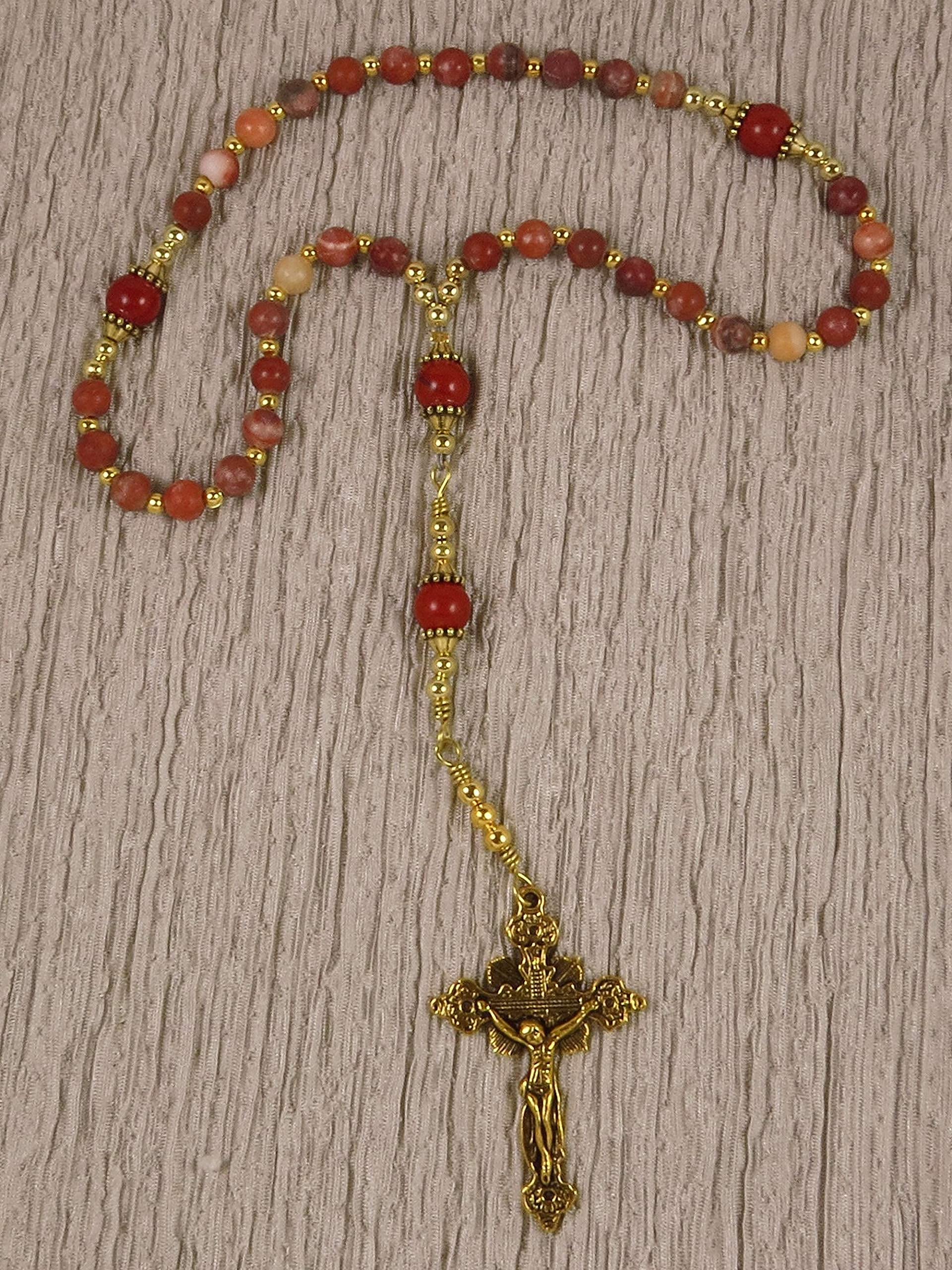 Greek Eastern Orthodox Rosary Red Italian Onyx Chotki Komboskini Handmade Prayer Beads Gift