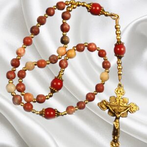 Greek Eastern Orthodox Rosary Red Italian Onyx Chotki Komboskini Handmade Prayer Beads Gift