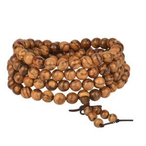 anzhongli mala beads bracelet 108 8mm beaded bracelet sandalwood elastic