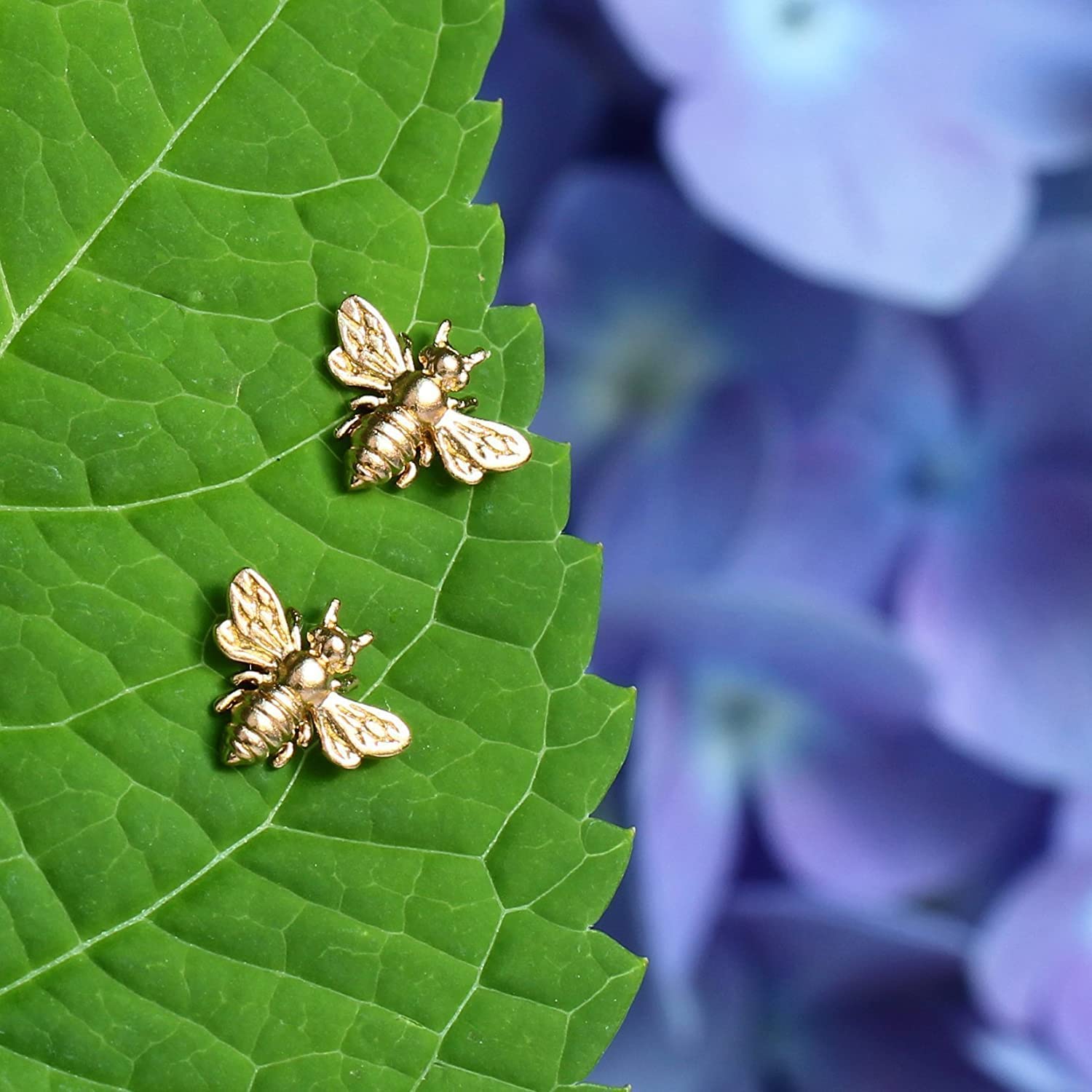 A Charmed Impression • Little Gold Bee Earrings • Gold Honeybee Studs • BumbleBee Post • Handcrafted Jewelry