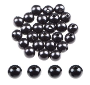 ad beads large hole wood spacer wooden jewelry making bracelet necklace chandelier, large wooden rosary beads craft beads (16mm 100pcs, black)